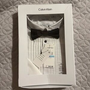 Boys tuxedo shirt and bow tie -Calvin Klein size 20